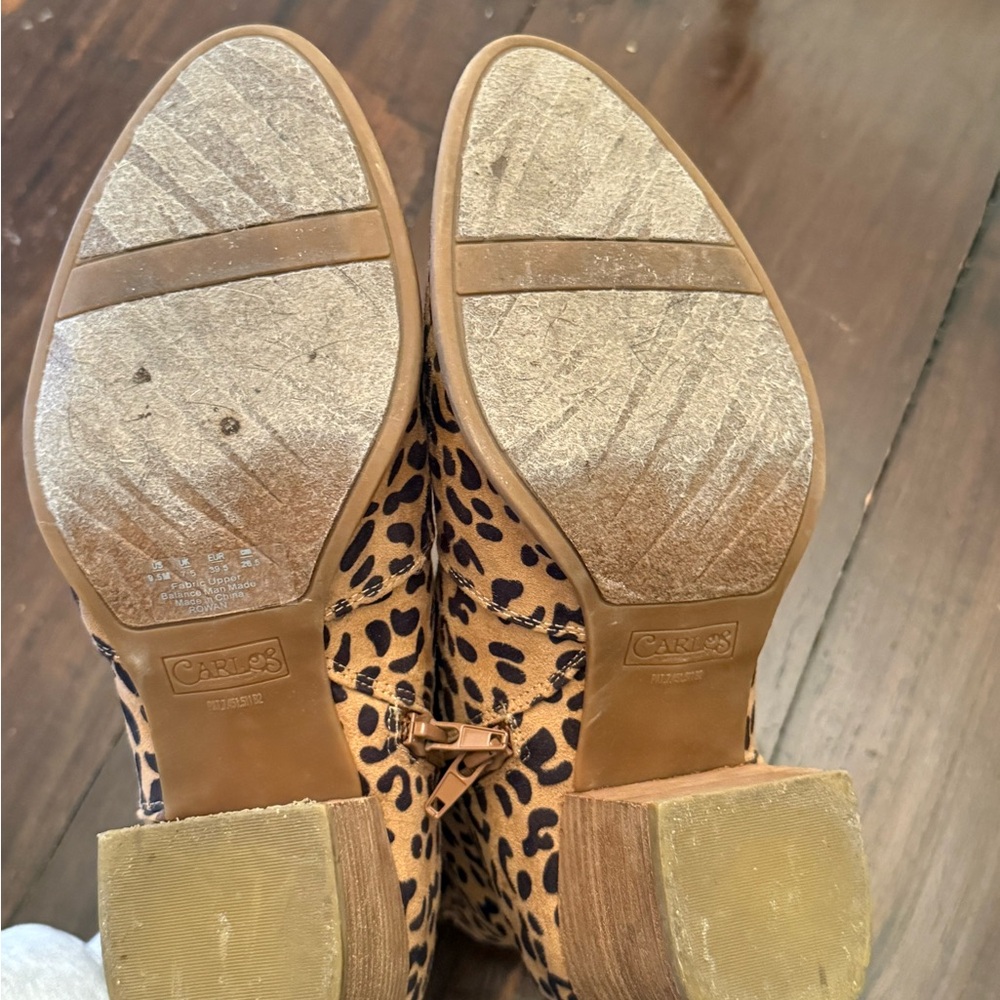 Carlos Leopard Print Ankle Boots 9.5 - Picture 11 of 12